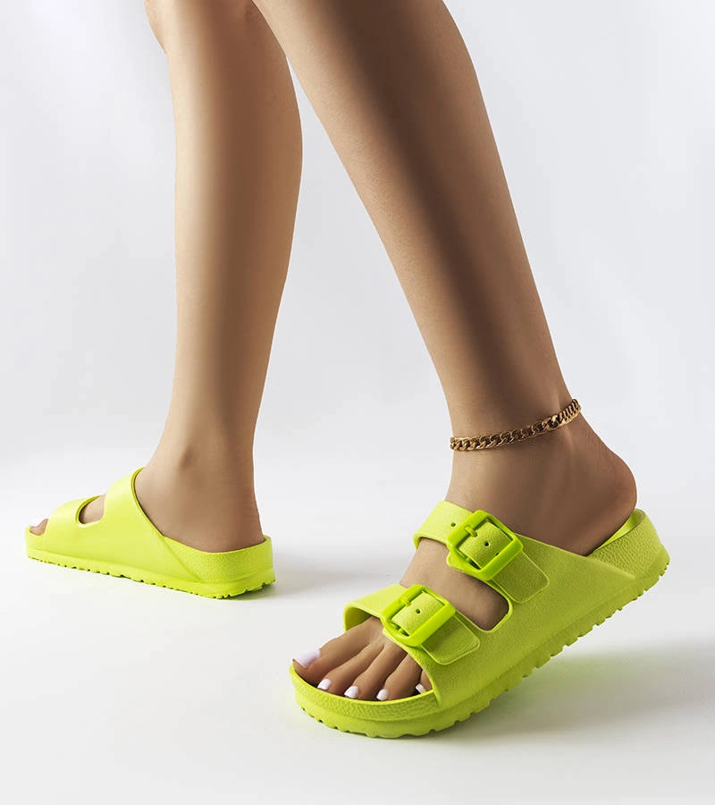 Grüne Gummisandalen mit Schnallen von Eugene
