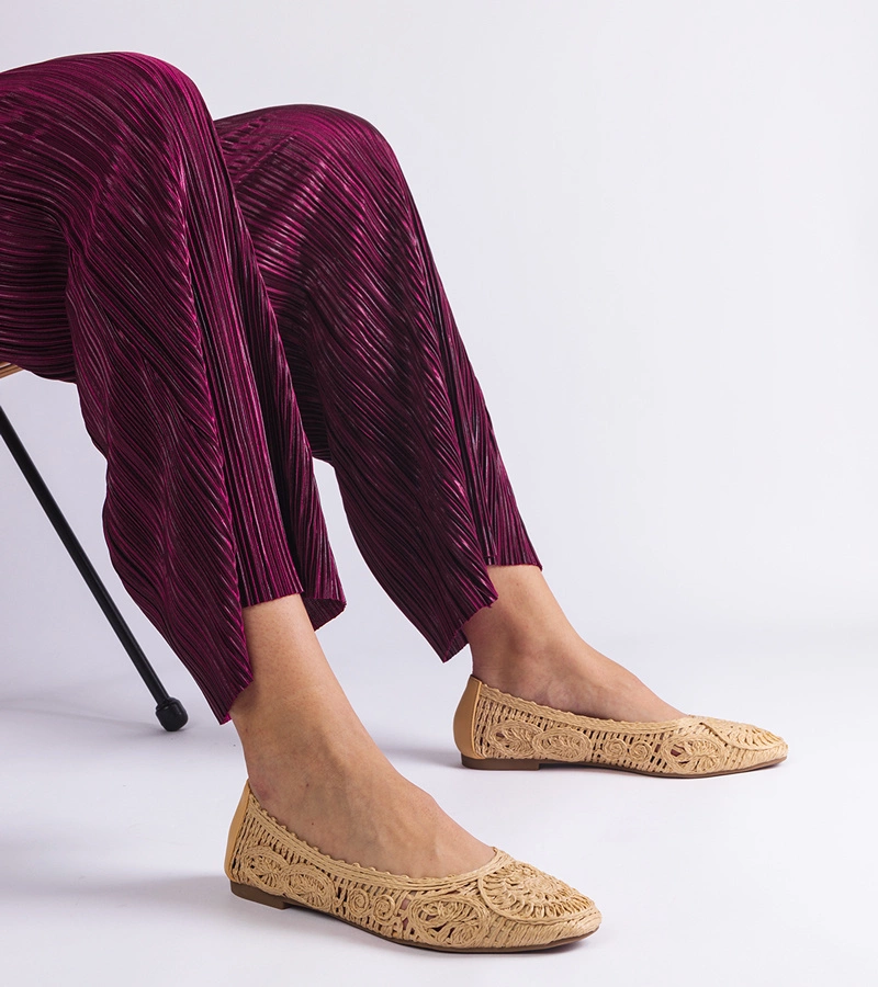 Beige geflochtene Ballerinas Salinela