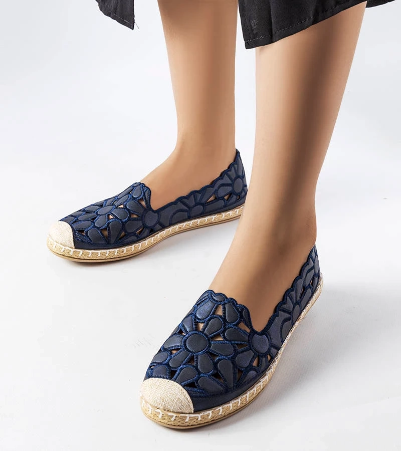 Marineblaue spitzen Espadrilles Lamarre