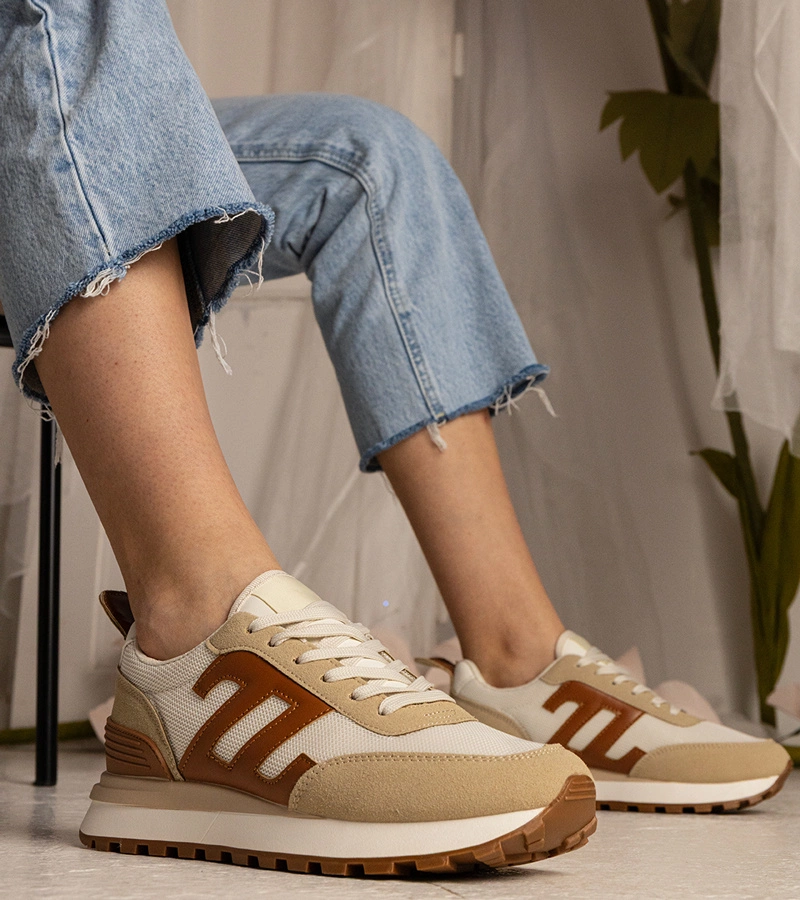 Beige Damen-Sneaker Sport Marena