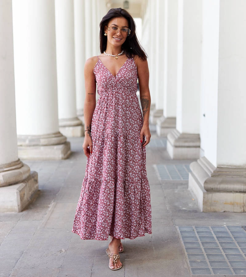 Rotes Blumenkleid von Mazzaro