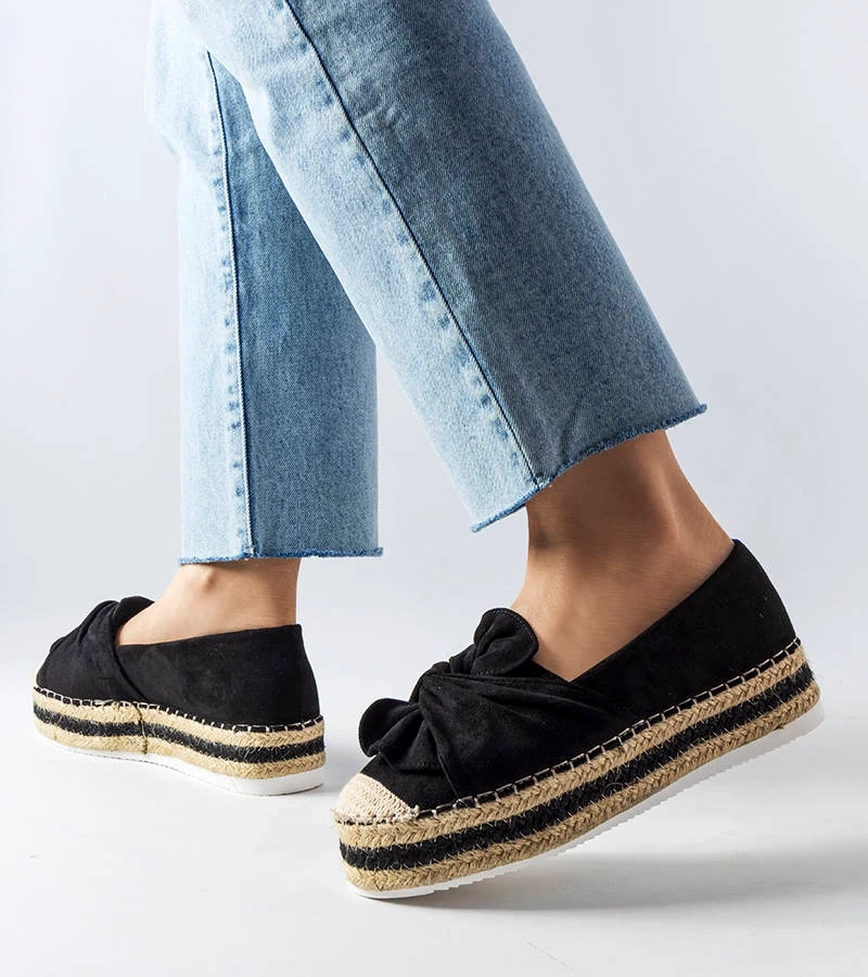 Schwarze Plateau-Espadrilles von Idana