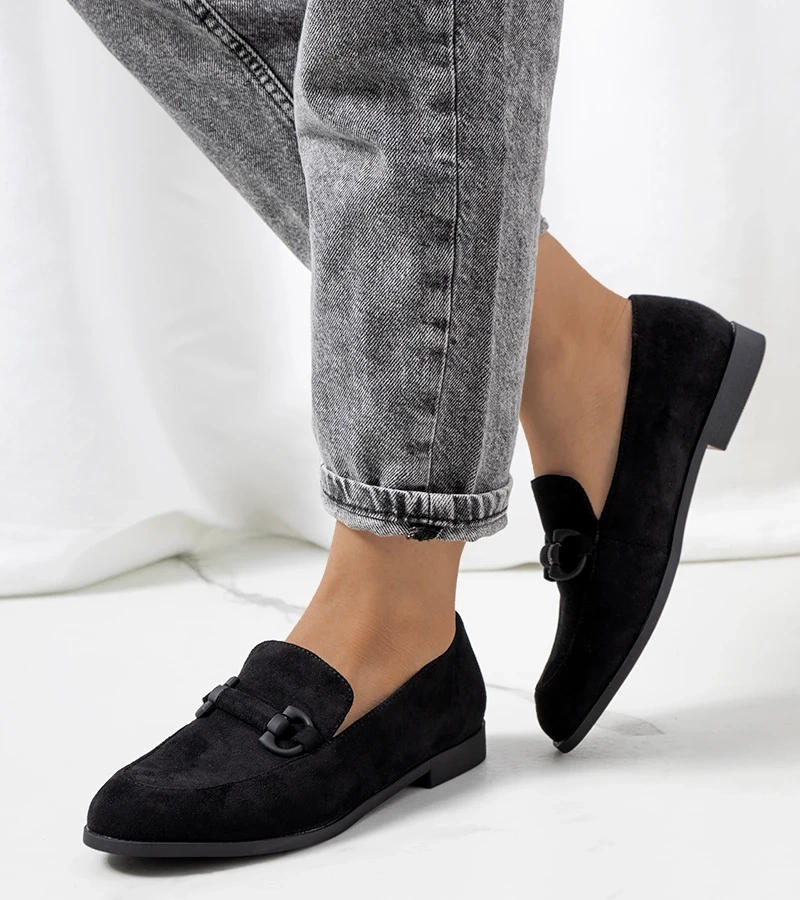 Schwarze Leder-Halbschuhe Talisa