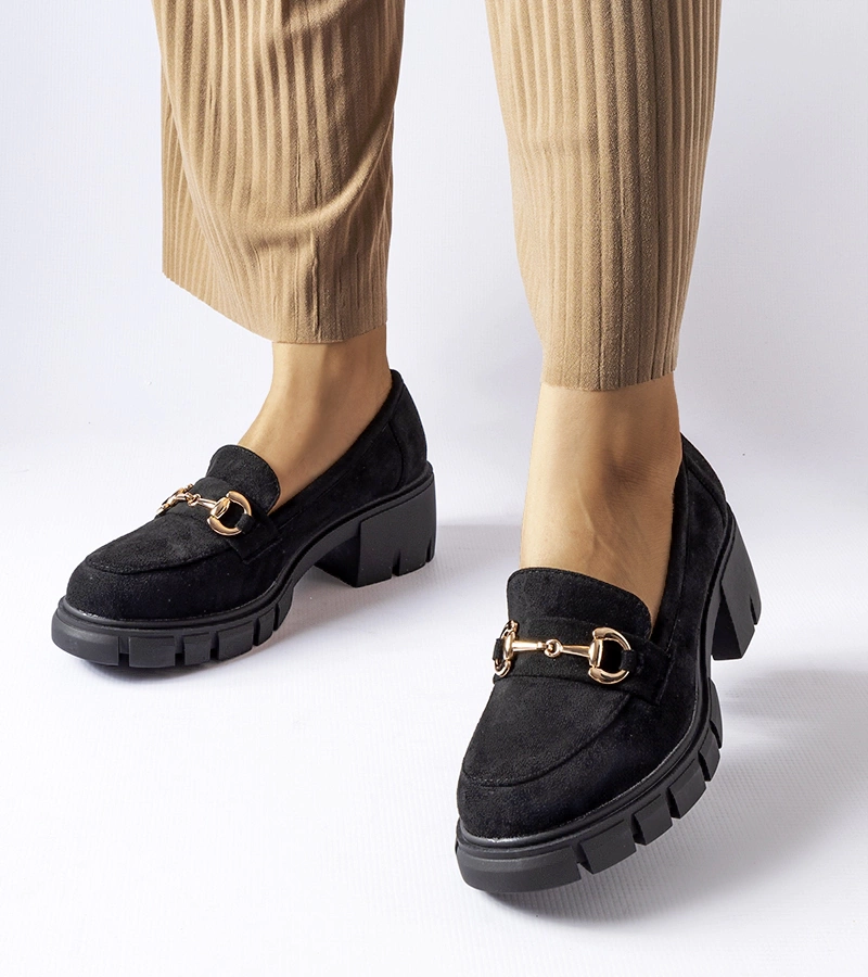 Schwarze Halbschuhe mit Absatz Irmina