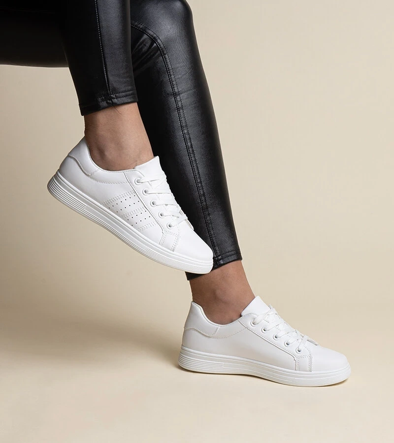 Weiße Eco-Leder Sneakers Cathleen