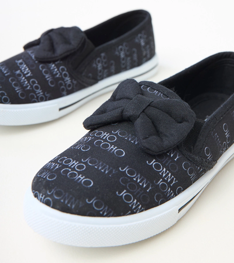 Schwarze Kindersneaker mit Schleife Missi