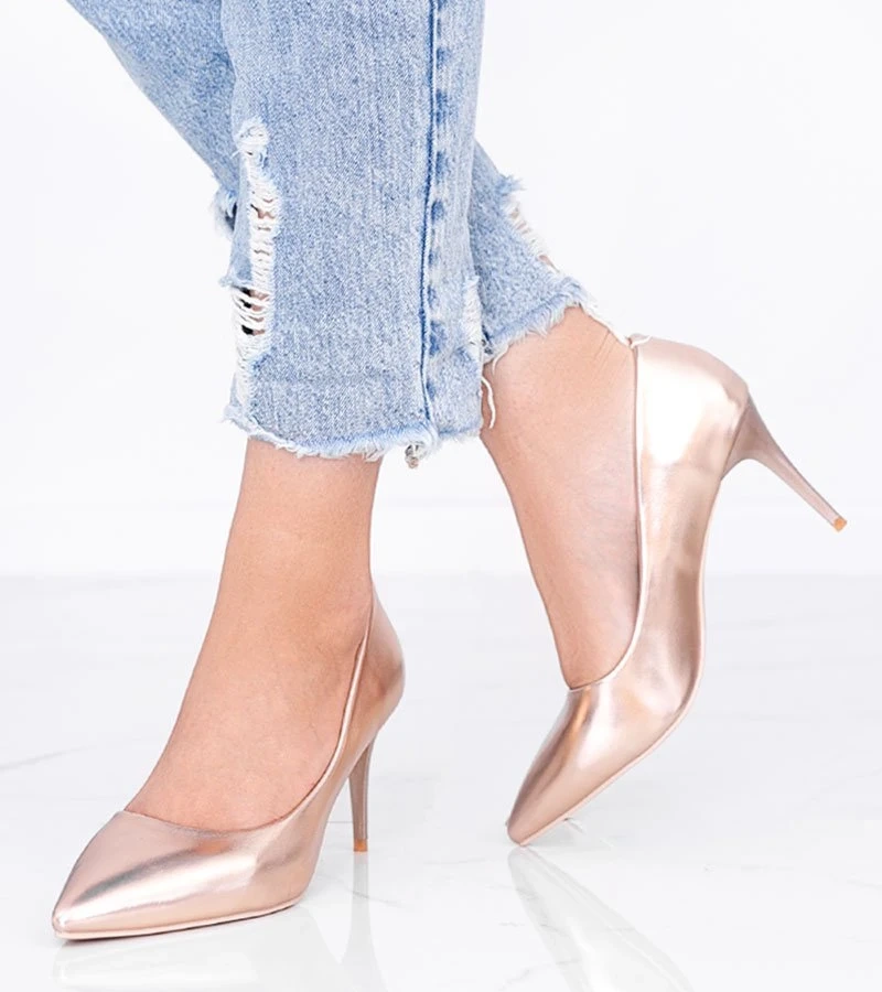 Rosa Gold Stiletto Pumps von Venicia