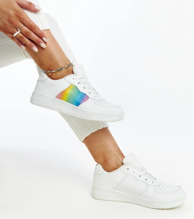 Weiße Sneakers mit Farbakzent auf der Plattform Asmarina