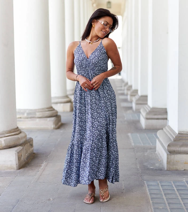 Blaues Blumenkleid von Mazzaro