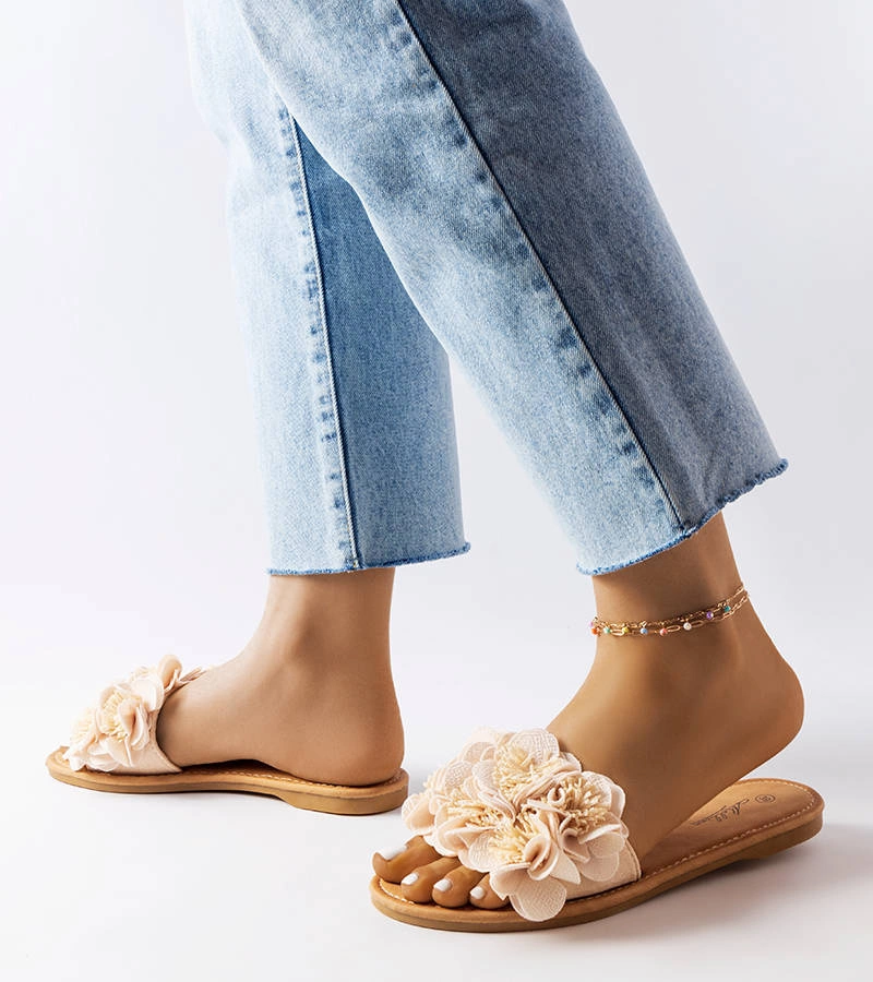 Beige dekorative Pantoletten Alfrida