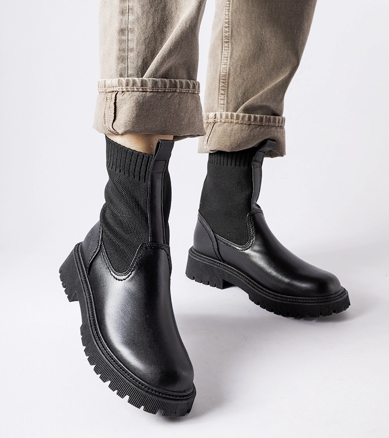 Schwarze Big Star MM274543 Slip-On-Stiefeletten