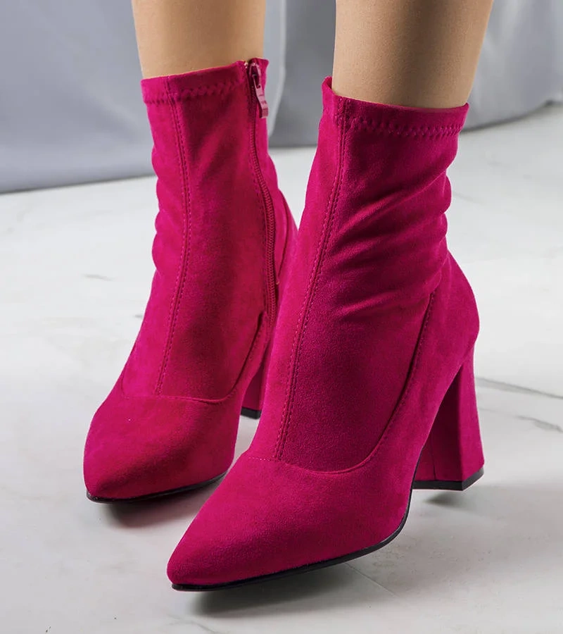 Rosa Stiefeletten mit Absatz Itzel