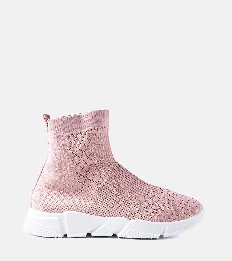 Rosa Sneakers mit Socken-Schaft von Olot