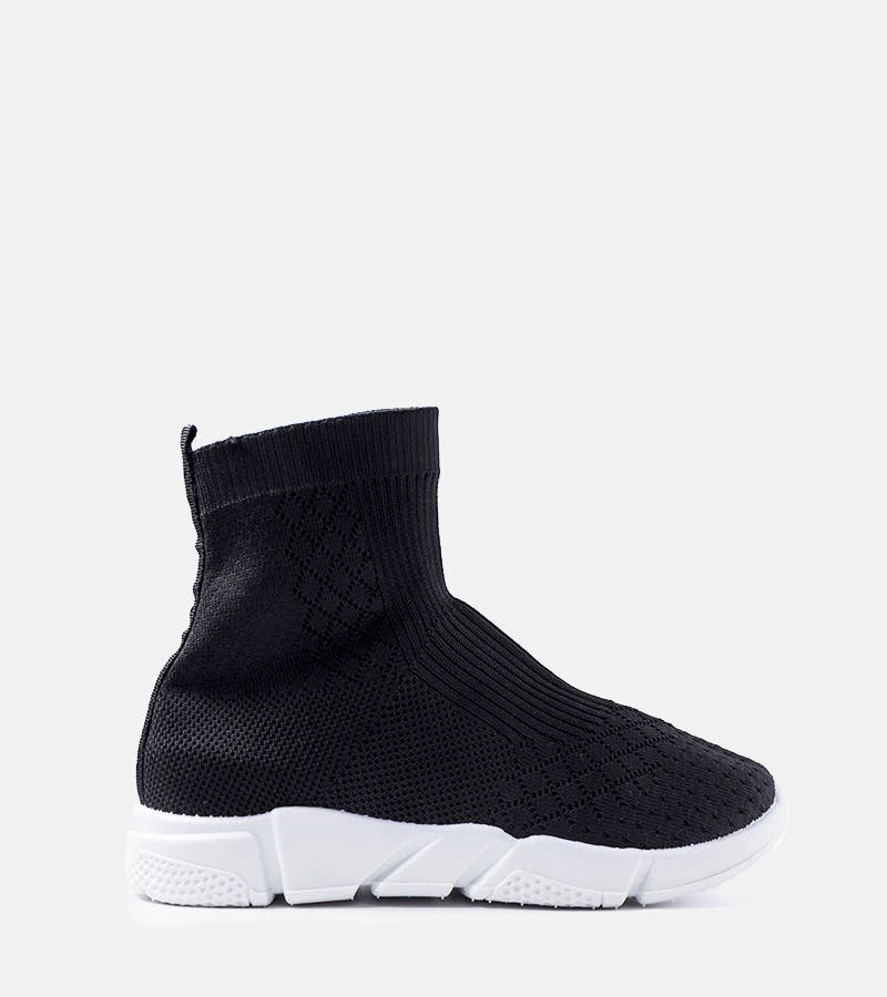 Schwarze Olot Sneakers mit Socken-Schaft