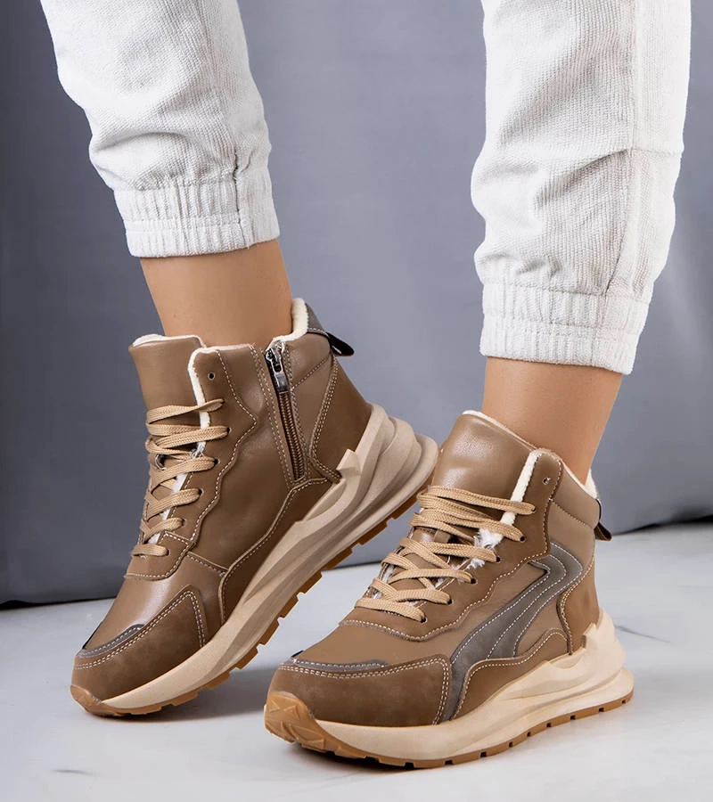 Braune gefütterte Tasma-Sneakers