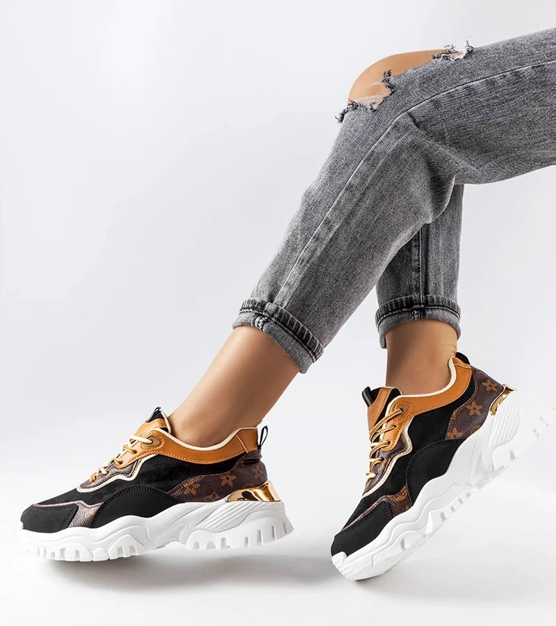 Schwarze Sneakers mit unregelmäßiger Sohle Alta