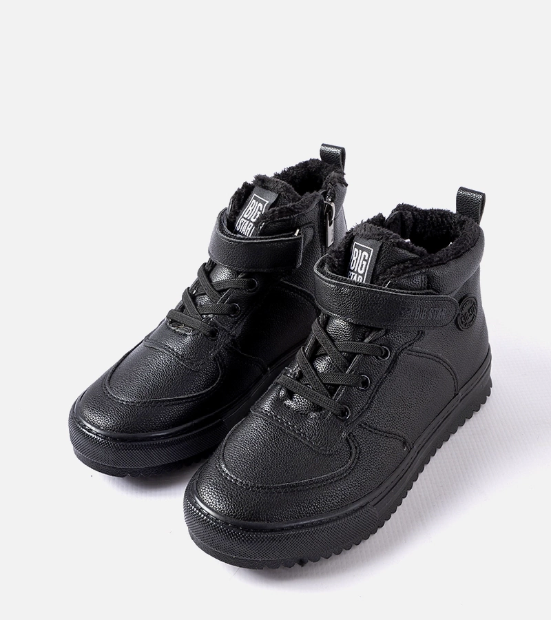 Schwarze gefütterte Stiefeletten Big Star GG274040