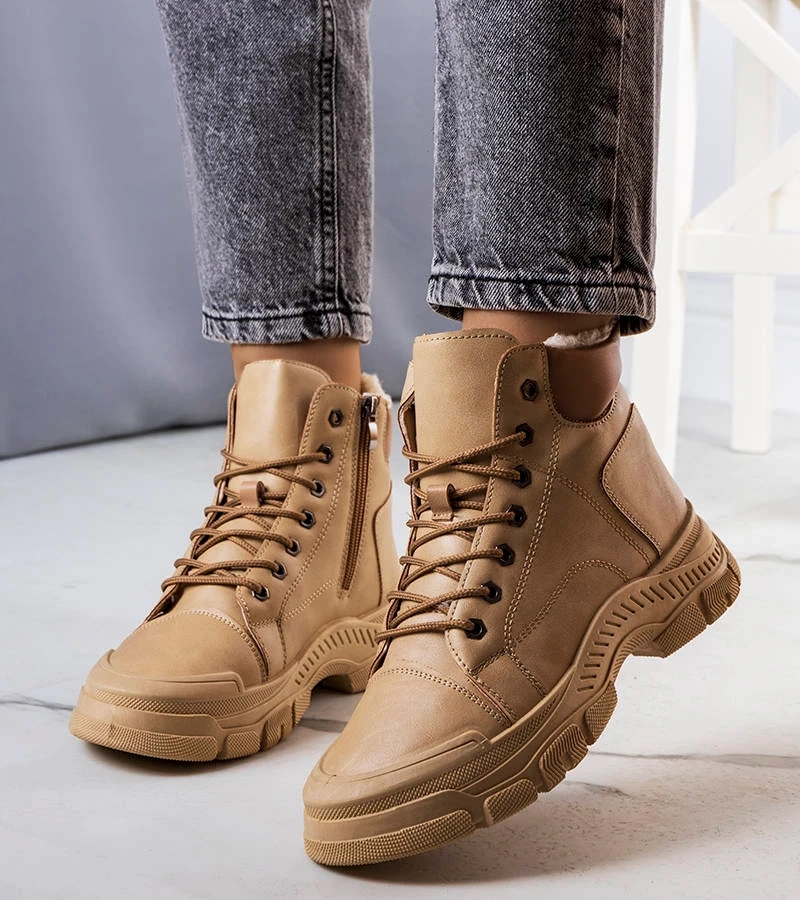 Braune, gefütterte Dinto-Stiefeletten