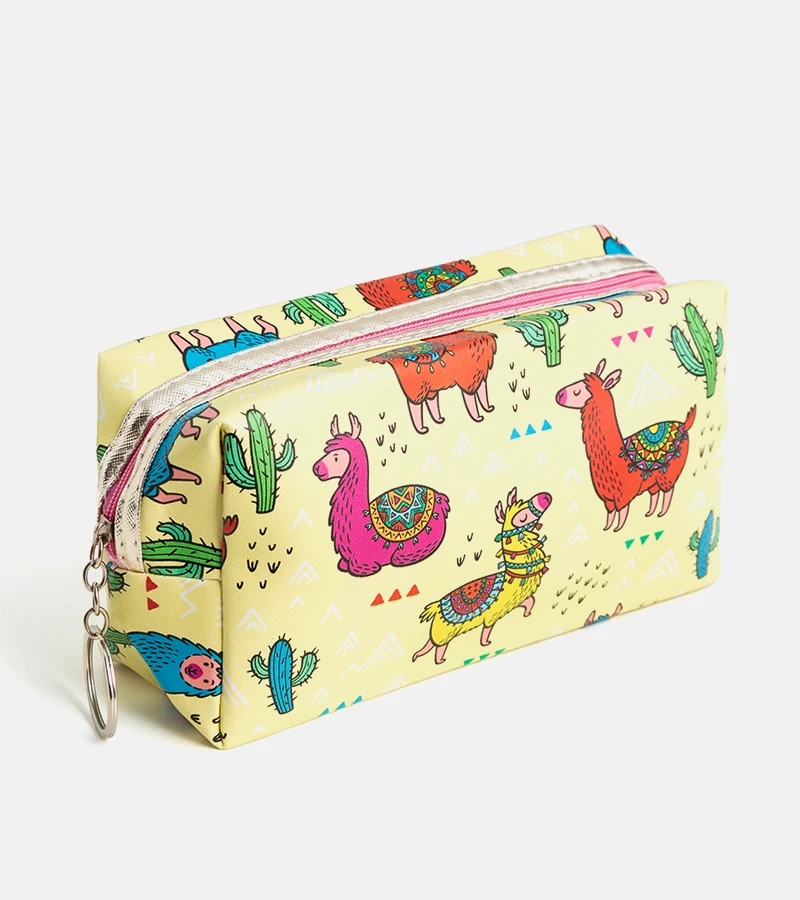 Gelbe Kosmetiktasche Lama