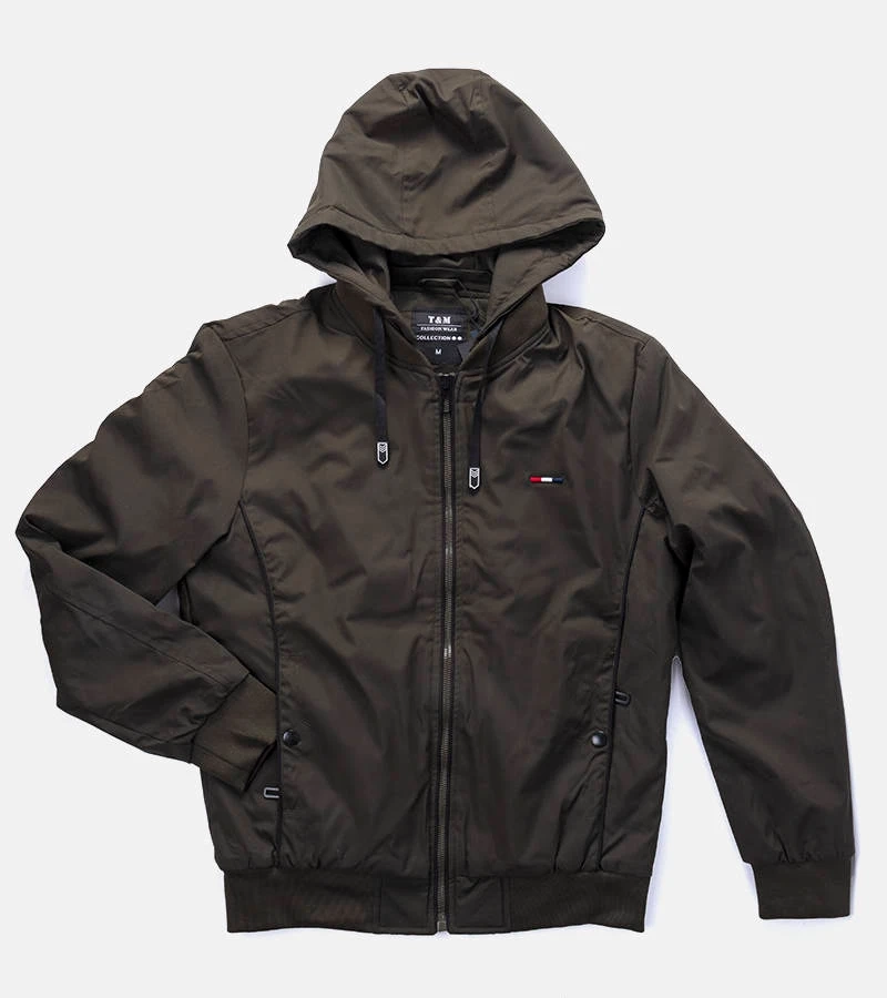 Grüne Herren-Windjacke mit Kapuze Duplessis