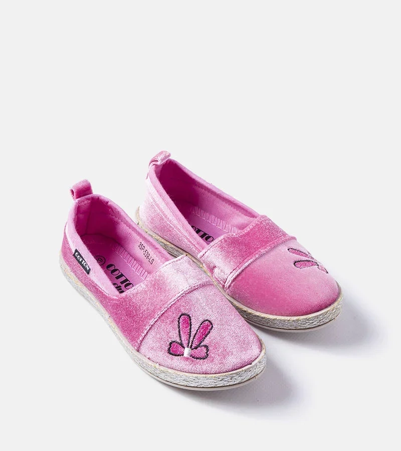 Dunkelrosa Samt-Ballerinas von Patria