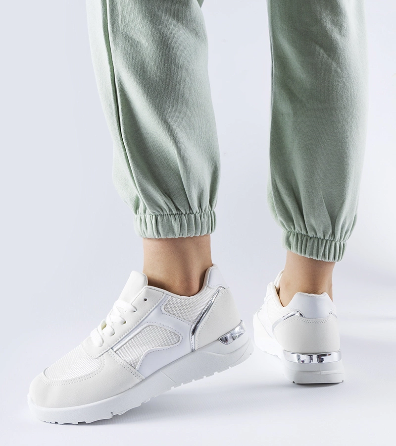 Weiße Sneakers aus kombinierten Materialien von Gallo