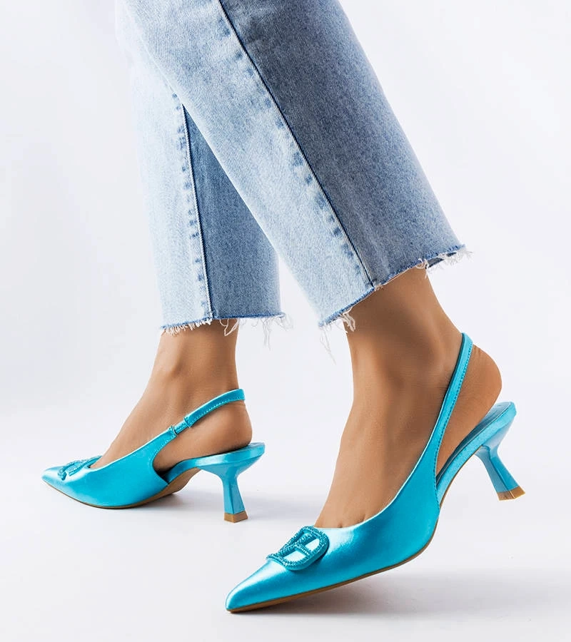 Blaue Pumps mit Zirkonia von Lafontaine