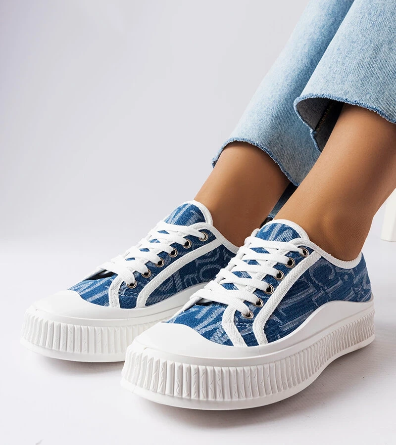 Alfianello marineblaue Plattform-Sneaker