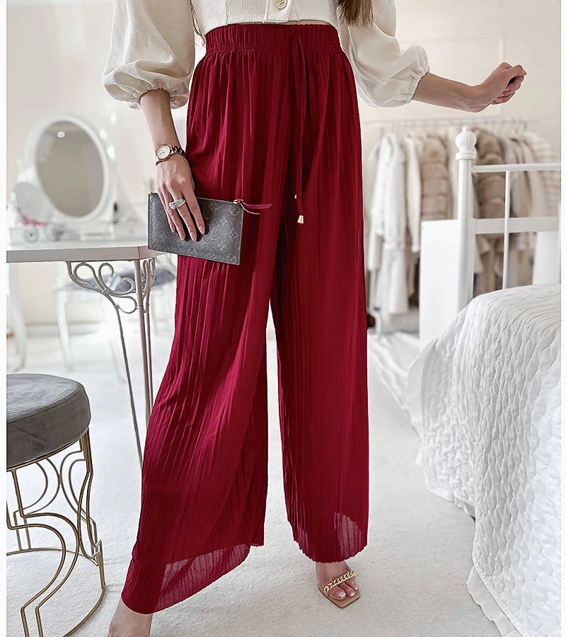 Rote Plissee-Hosen von Florismart