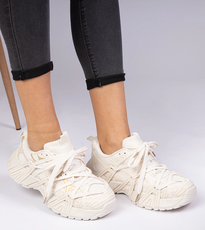 Beige Sneakers auf massiver Sohle Telda