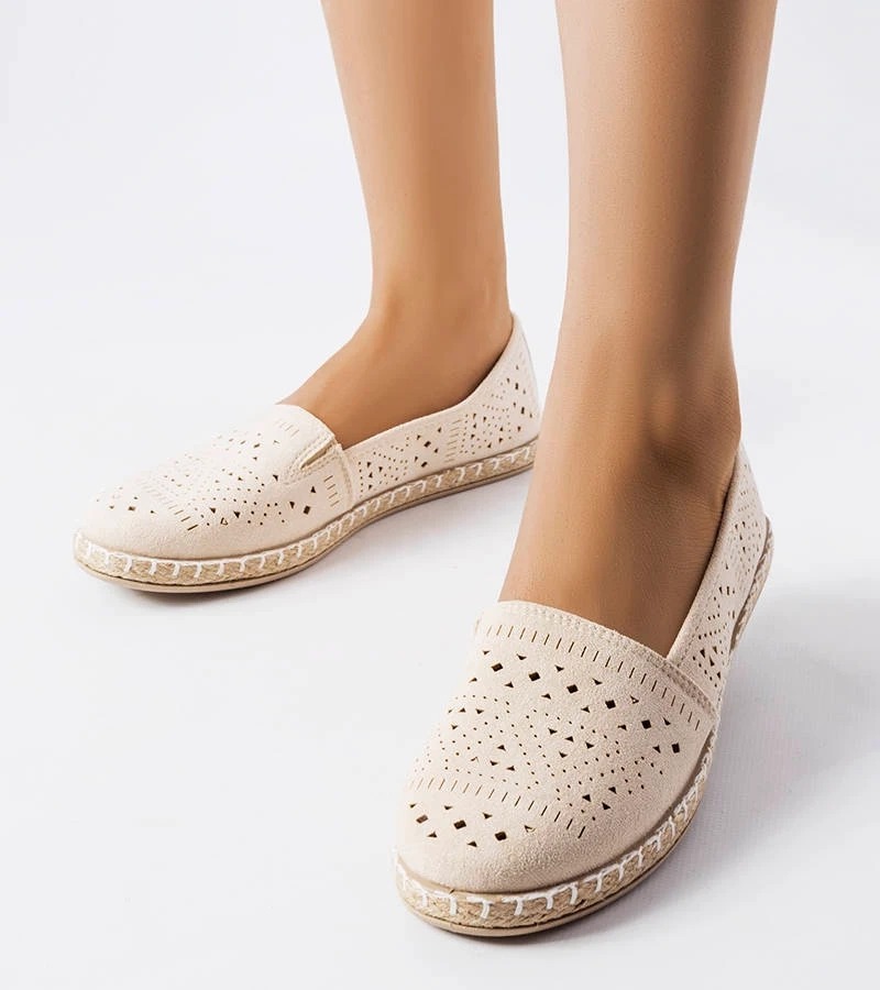 Beige durchbrochene Espadrilles von Augusta