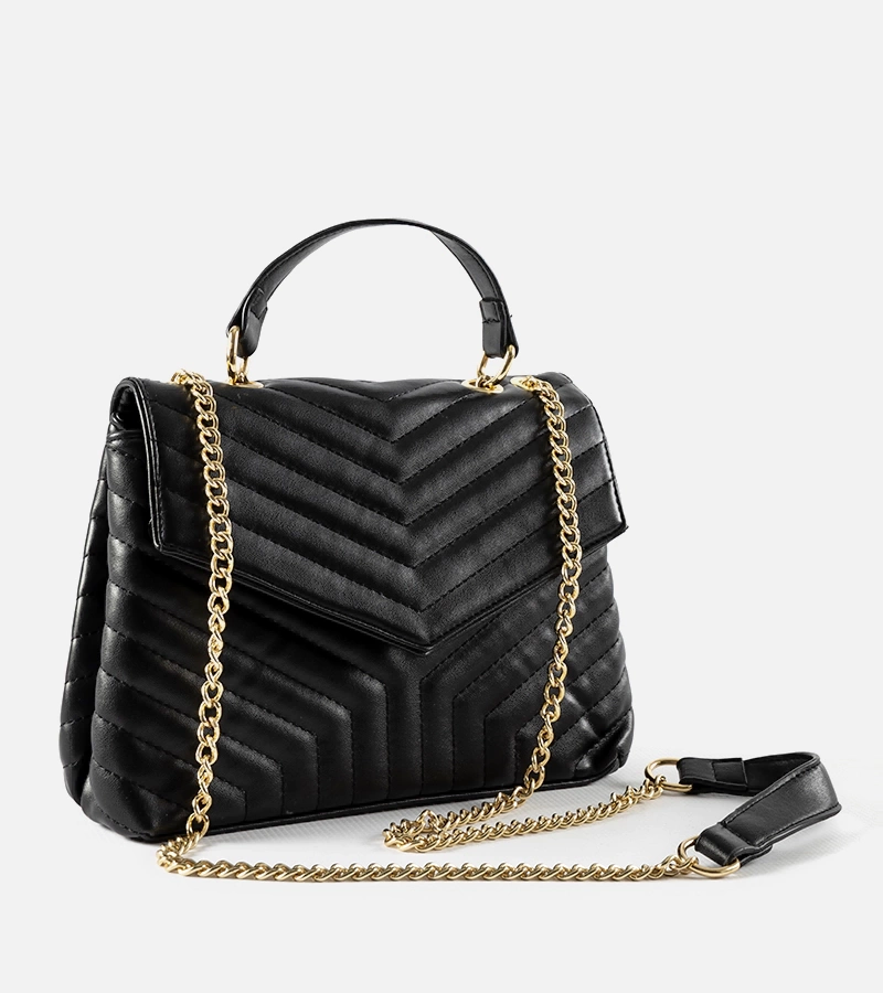 Schwarze gesteppte Missoula-Schultertasche