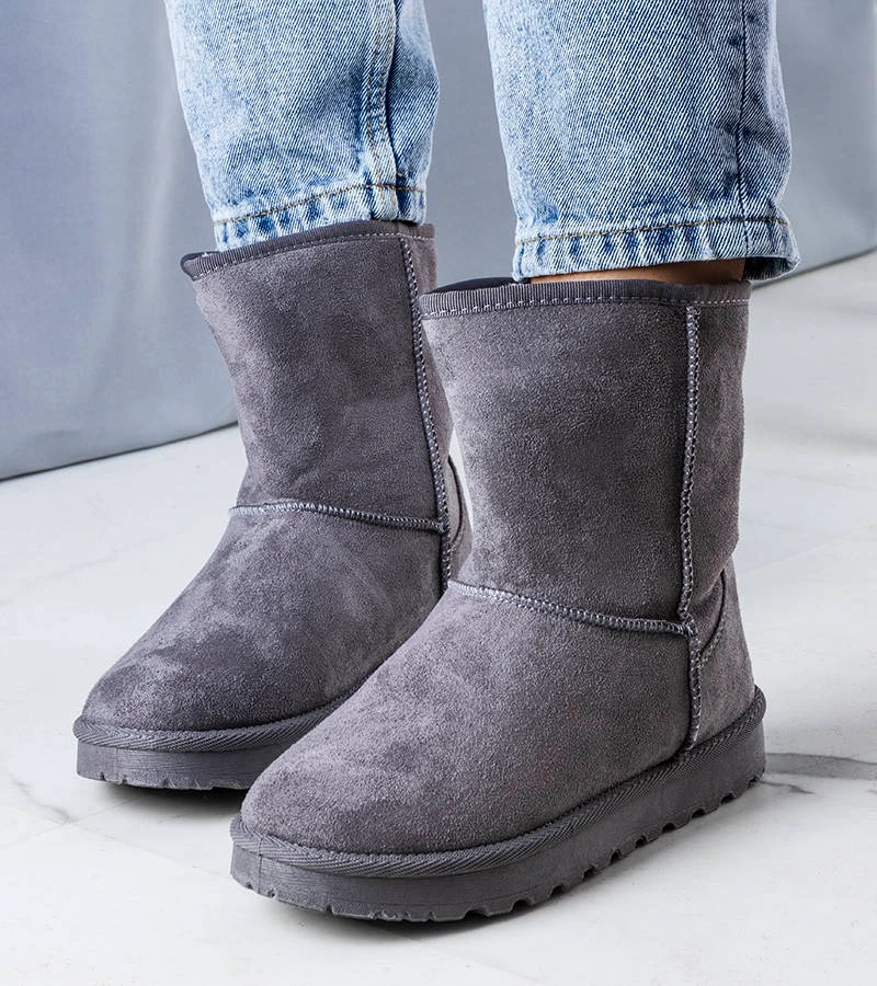 Graue, gefütterte Schneestiefel von Hank