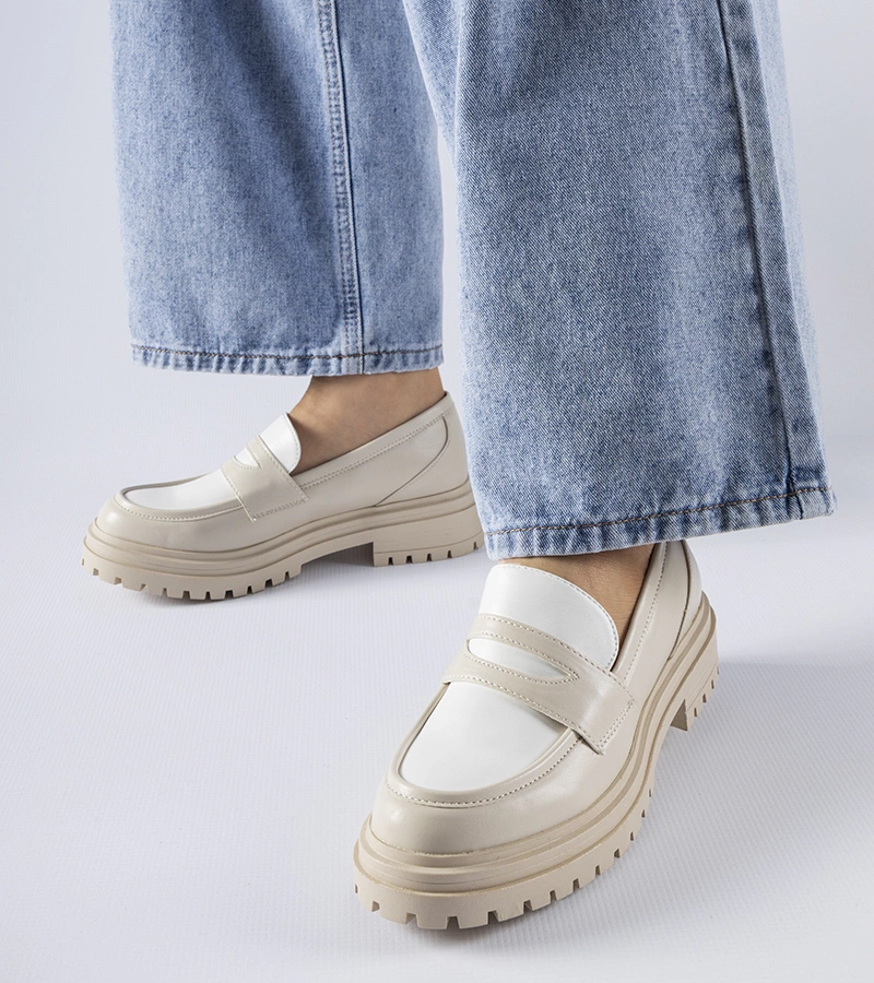 Weiße massive Mokassins von Miniato