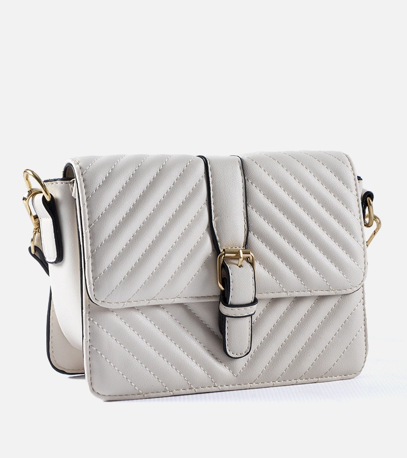 Cremefarbene gesteppte Virgilio Umhängetasche