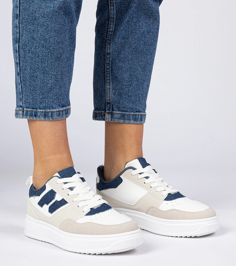 Weiß-blaue Damen-Sneaker Lavria