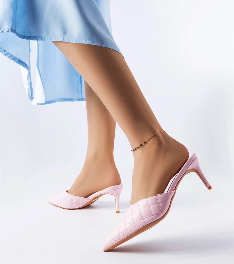Rosa gesteppte Lambert Stiletto Pantoletten