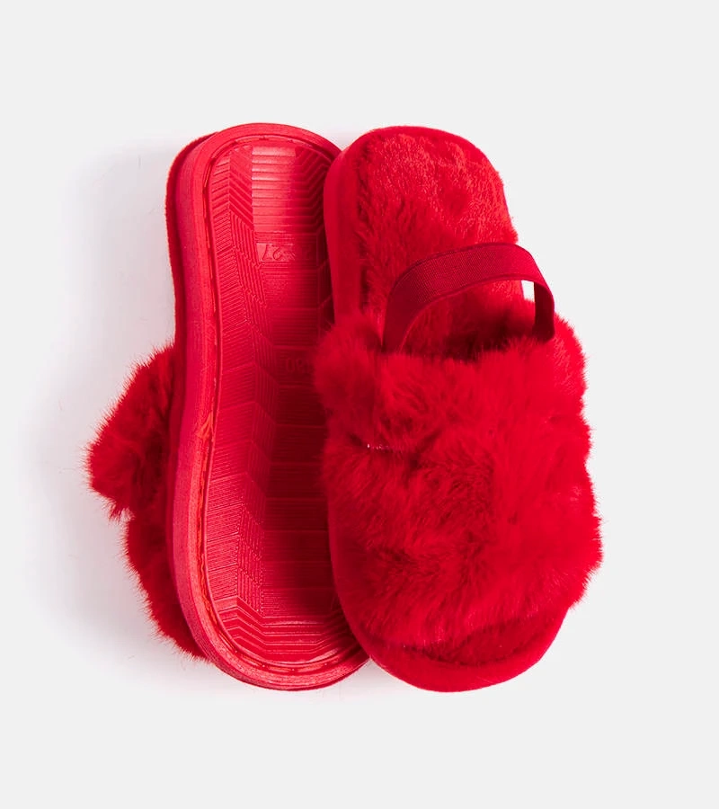 Leilanys rote Gummiband-Hausschuhe