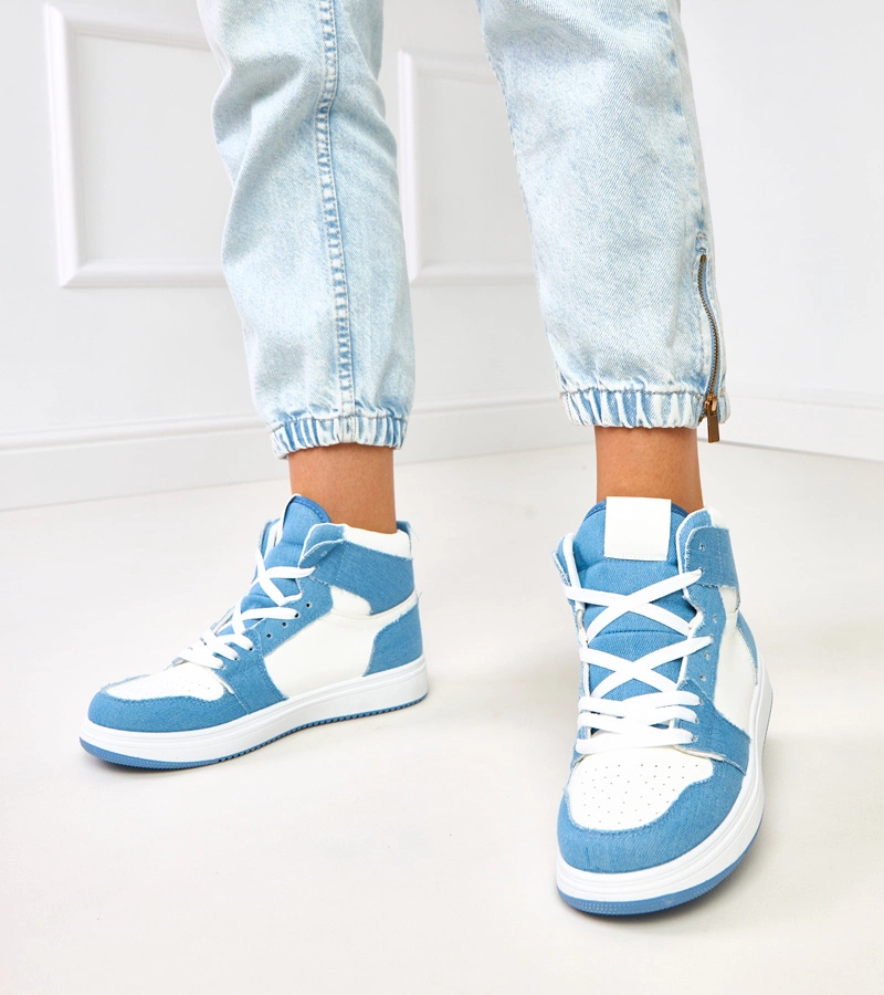 Hohe Sneaker mit Jeansmotiv Kasna