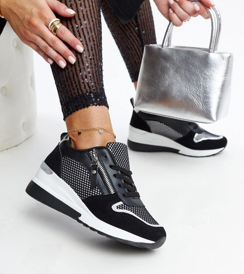 Schwarze Fastello Keil-Sneakers