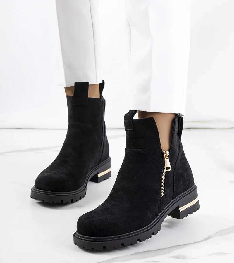 WILDLEDER DAMENSCHUHE SCHUHE STIEFEL STIEFELETTEN HALBSCHUHE A5580 SCHWARZ