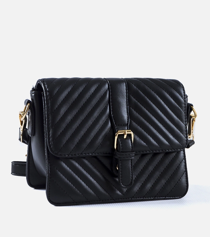 Schwarze gesteppte Virgilio-Umhängetasche