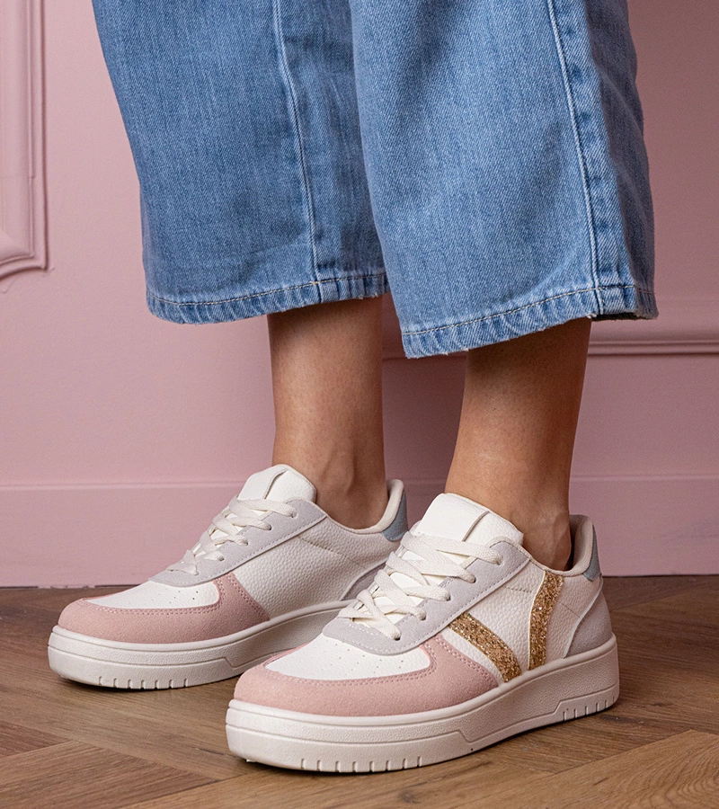 Mehrfarbige Sneaker Turnschuhe verziert mit Glitzer Blona