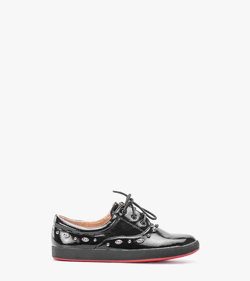 Schwarze lackierte Kindersneaker von Mikaela