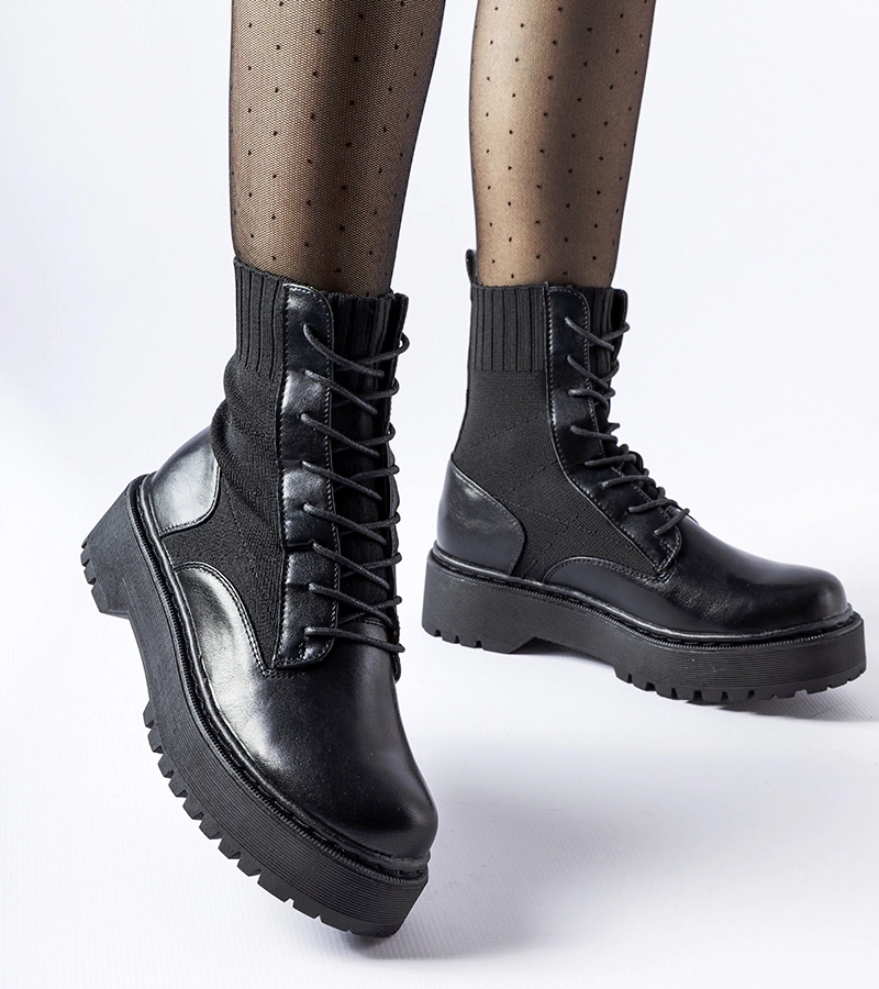 Sebastiano's schwarze Socken-Stiefeletten zum Hineinschlüpfen