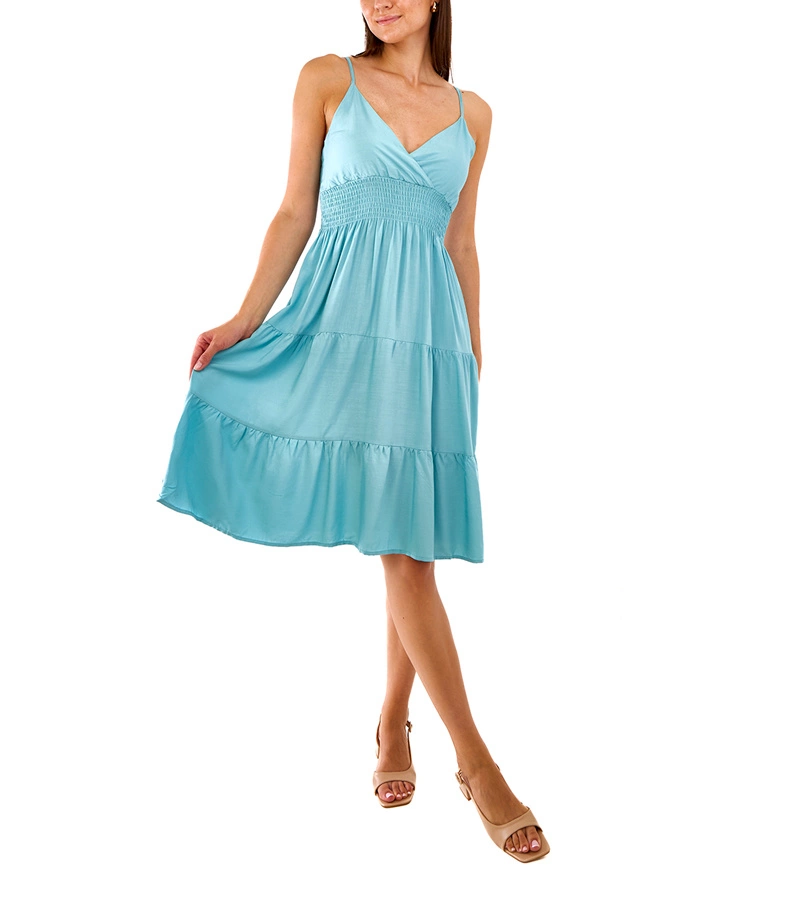 Blaues ausgestelltes Kleid von Fiorentini