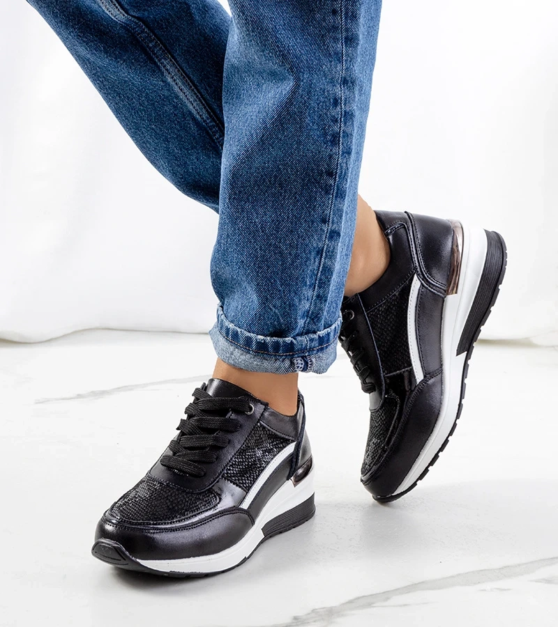 Schwarze Veloso-Ledersneaker