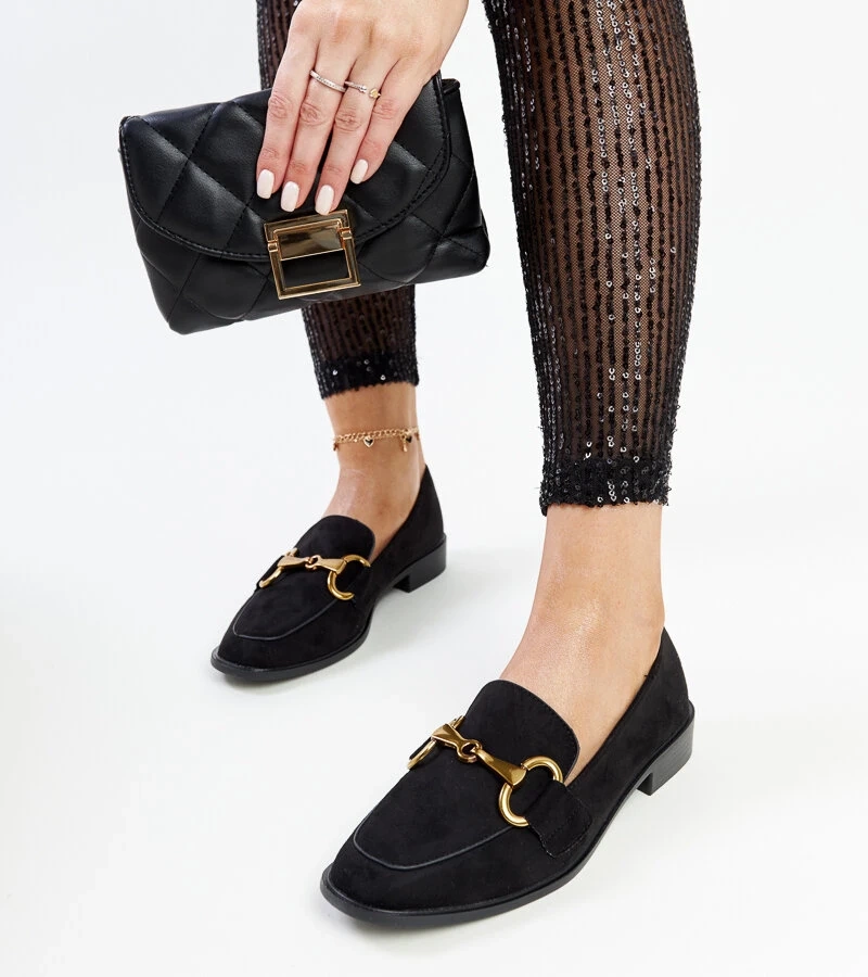 Schwarze Mokassins mit Schnalle von Gibarti