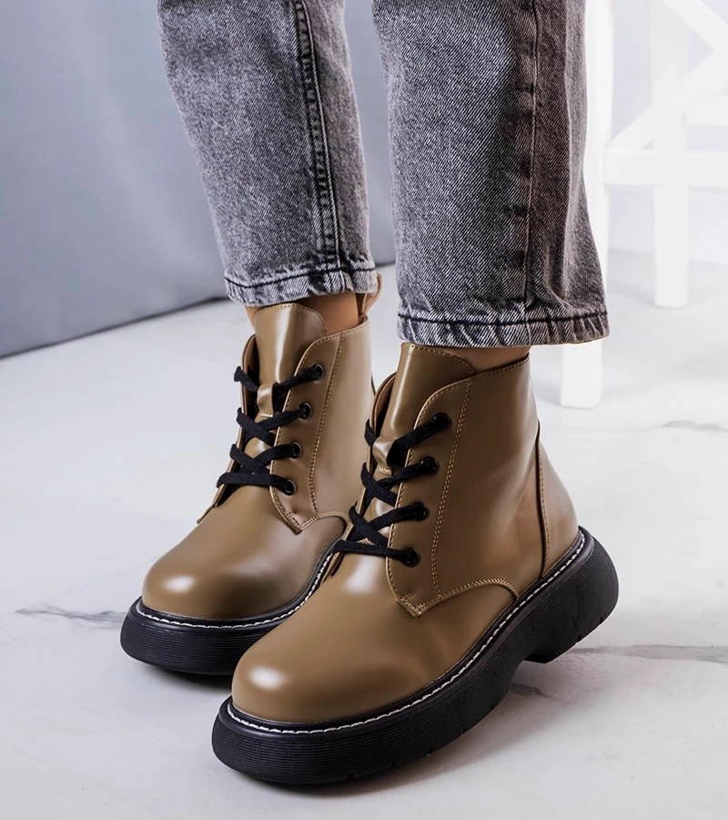 Grüne gefütterte Stiefeletten Lutero