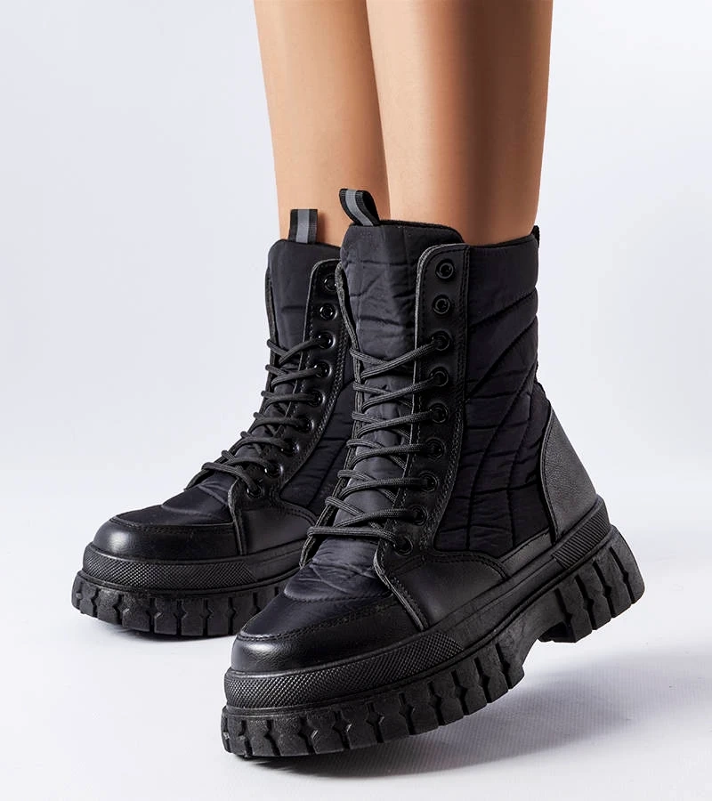 Schwarze, gefütterte Collin Schneestiefel